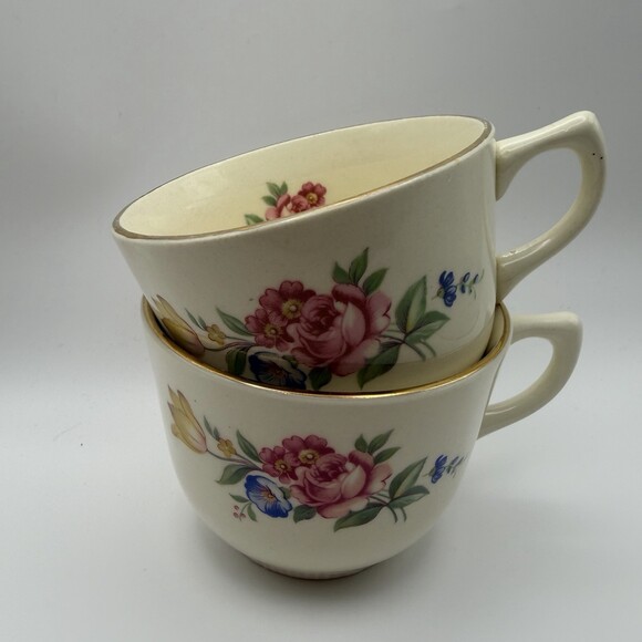 SCIO Other - Hazel Flat Cups By SCIO Lot Of 2 Floral USA